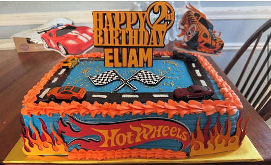Hot Wheel Cake Topper, Racing cake decor, Car Cake Topper