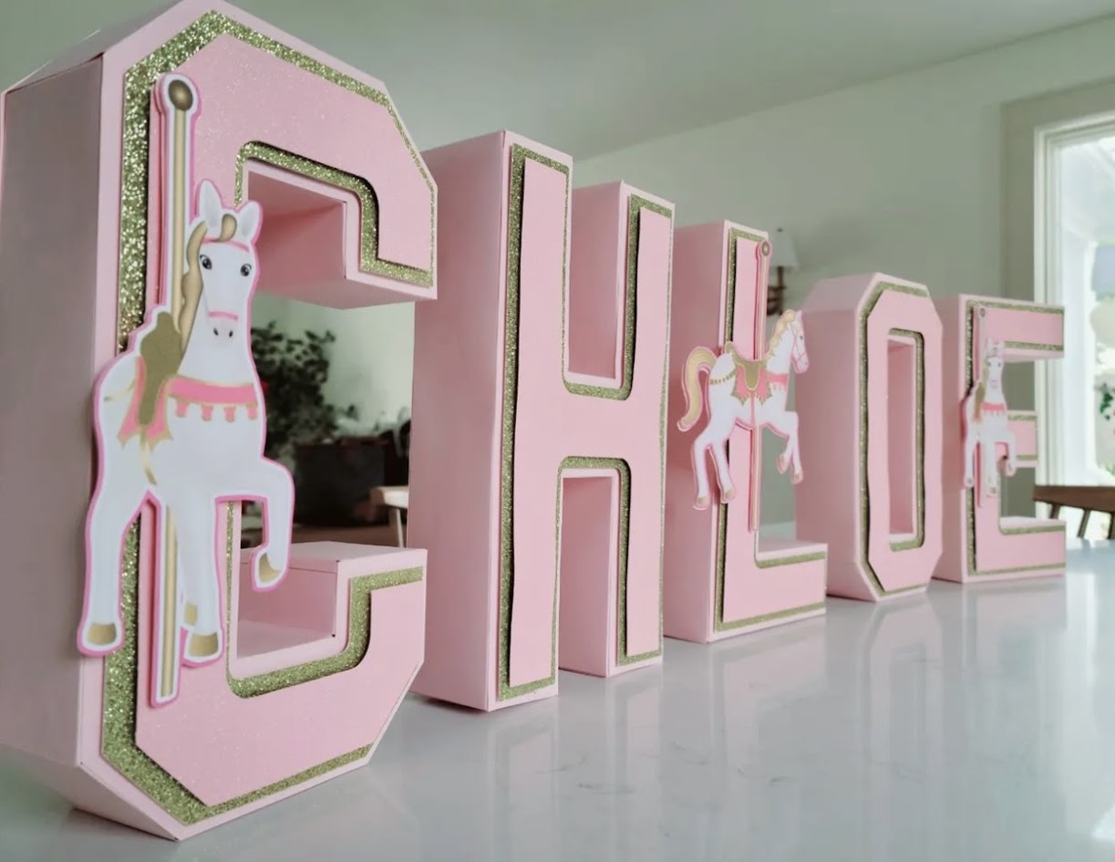 3D Carousel Customized Letter, 3D Customized Letter , Cardstock Letter