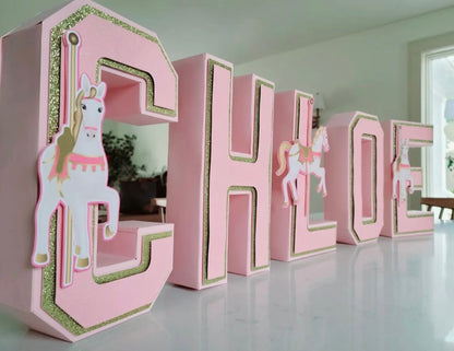 3D Carousel Customized Letter, 3D Customized Letter , Cardstock Letter