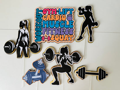 Gym Workout Cake Topper, Workout cake decor