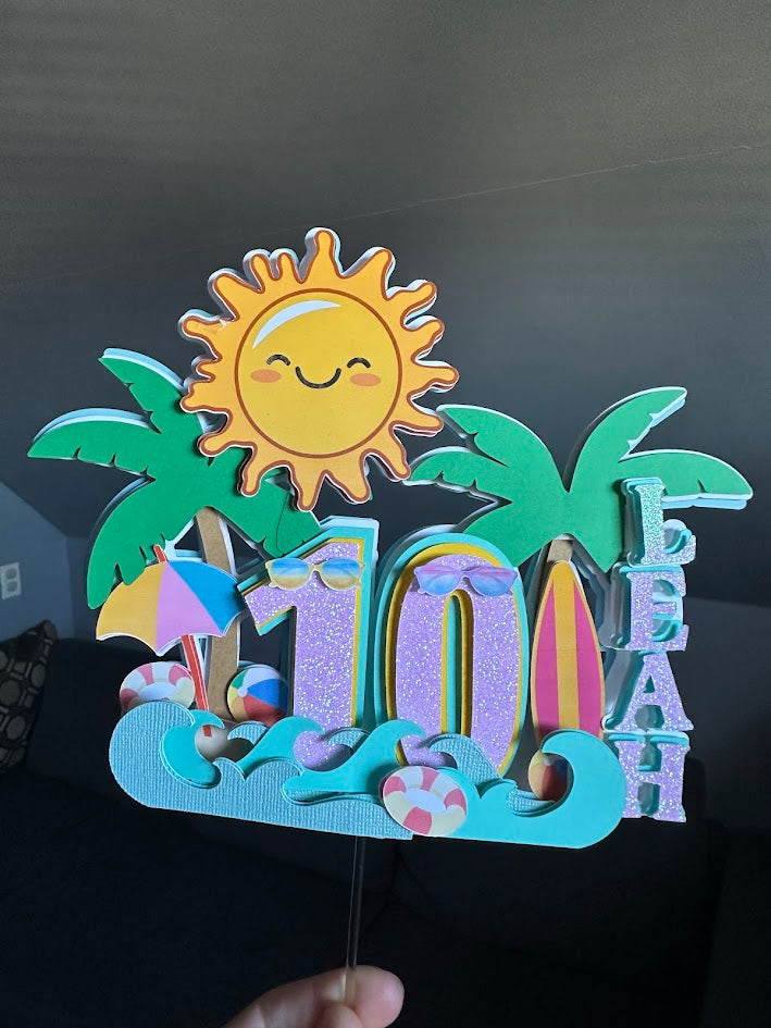 Beach Cake Topper, Beach cake decor, Beach Cake Topper
