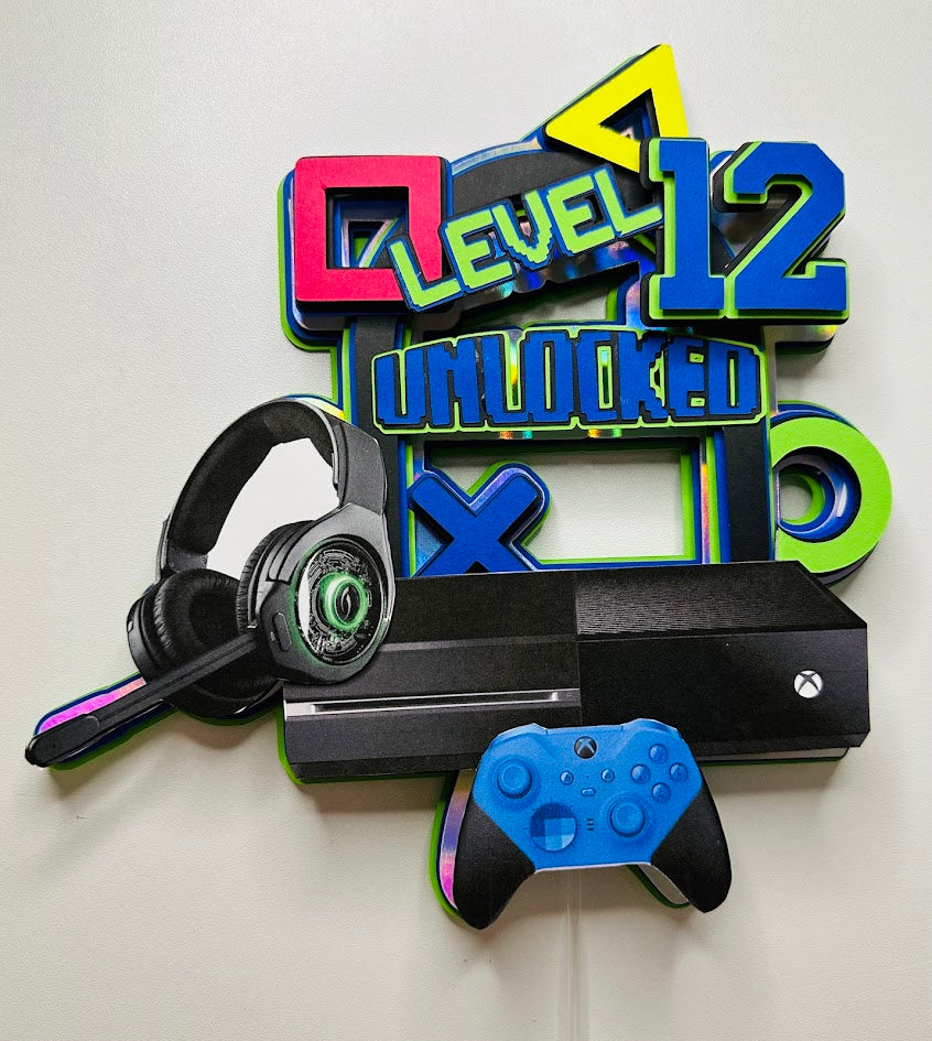 Gamer Cake Topper, Gamer cake decor, Video Game Cake Topper