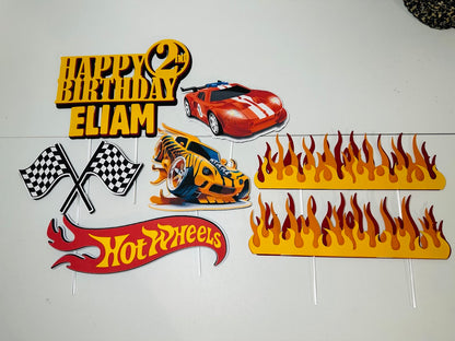 Hot Wheel Cake Topper, Racing cake decor, Car Cake Topper