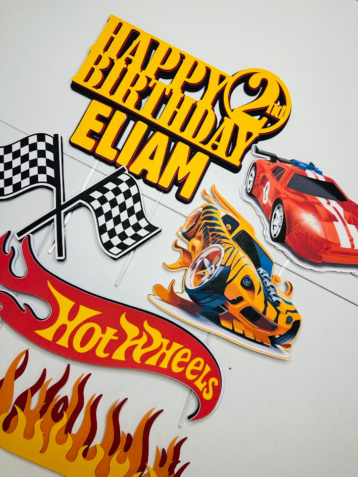 Hot Wheel Cake Topper, Racing cake decor, Car Cake Topper