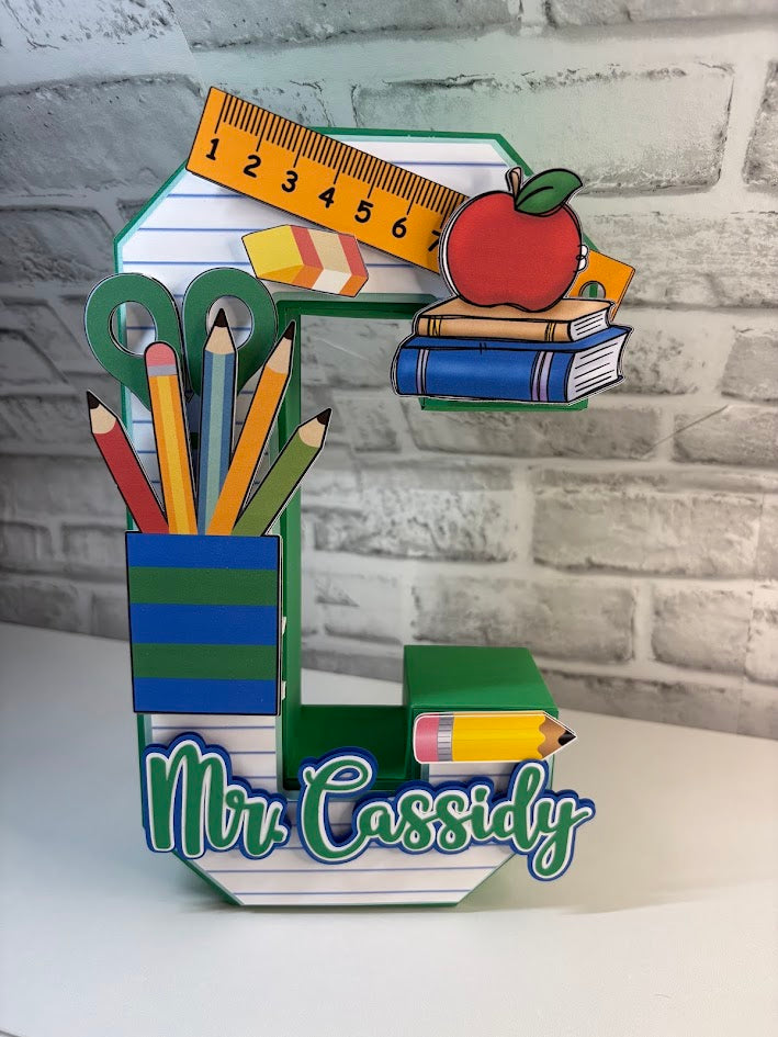 3D Teacher Customized Letter, 3D Customized Letter , Cardstock Letter