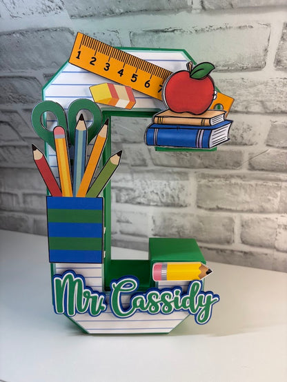 3D Teacher Customized Letter, 3D Customized Letter , Cardstock Letter