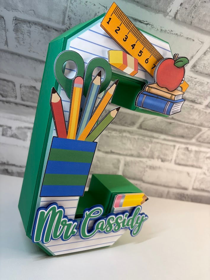3D Teacher Customized Letter, 3D Customized Letter , Cardstock Letter