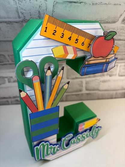3D Teacher Customized Letter, 3D Customized Letter , Cardstock Letter