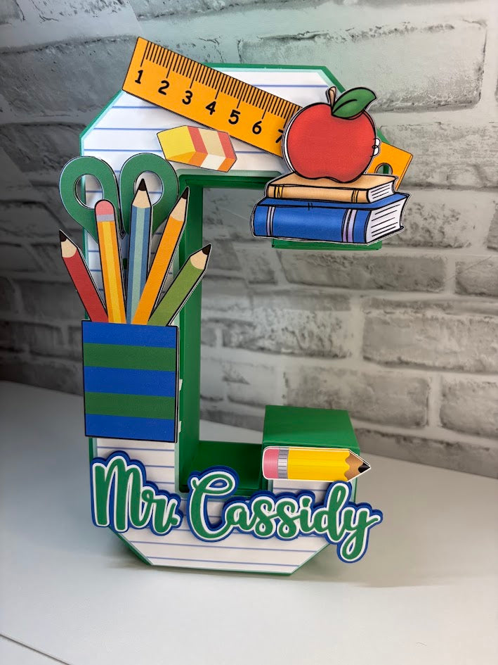 3D Teacher Customized Letter, 3D Customized Letter , Cardstock Letter