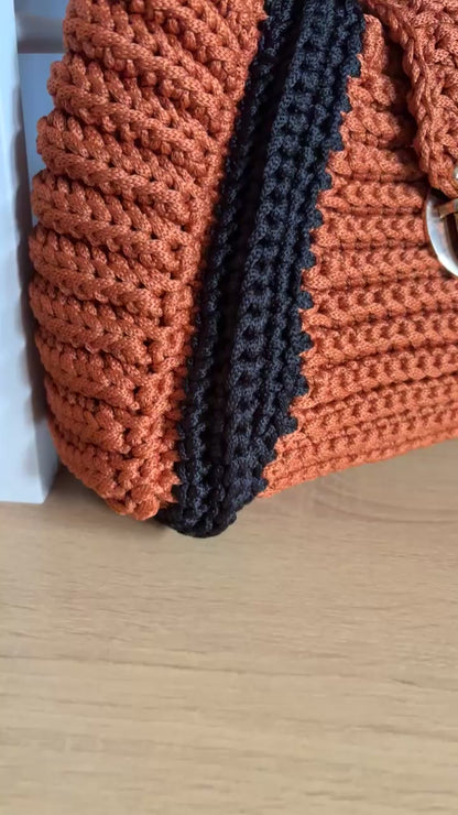 Beige  Handbag, Crochet Handbag, Beige Bag